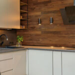 Küchenrückwand Ideen L Holz Wandverkleidung Aus Nussbaum